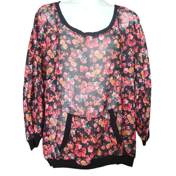 Eyeshadow Tops - Eyeshadow Floral Print Blouse with Relaxed Love on a Hanger Blouse Size